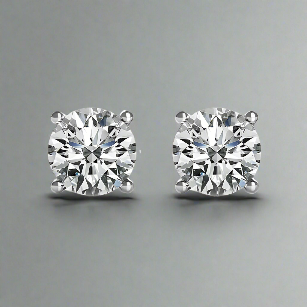 Genuine 0.20CTW Diamond Stud Earrings 14K White Gold by OB