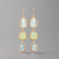 Shades Graduated Tri-Tone Dangling Crystal Lever Back Earrings ~ Five Colors to Choose