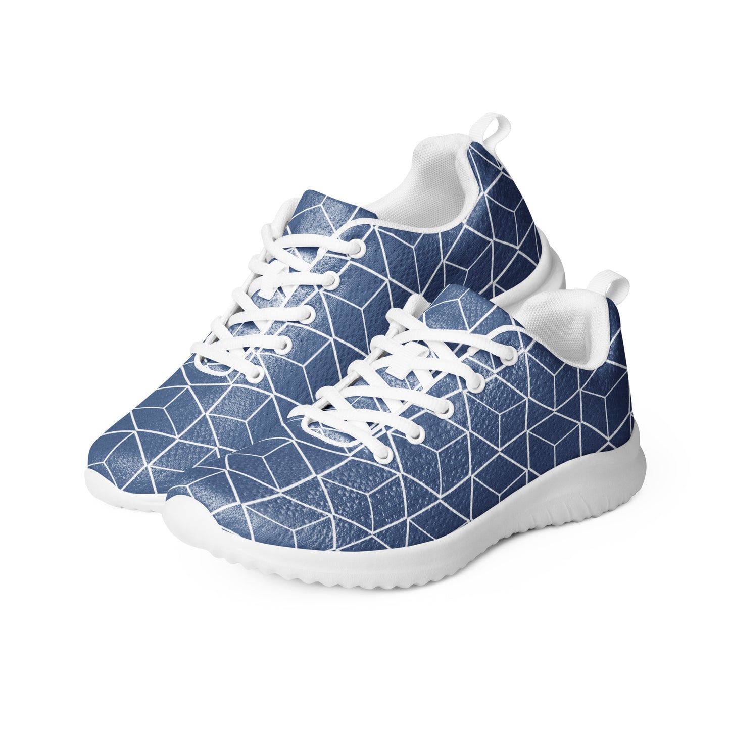 DASH Geo Kashmir Blue Men’s Athletic Shoes Lightweight Breathable Design by IOBI Original Apparel