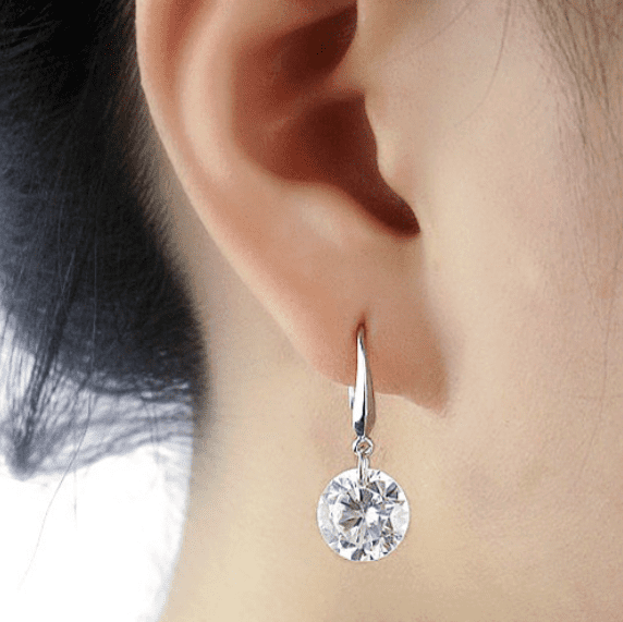 Exotic Ice Naked IOBI Crystals Silver Drill Earrings - 10mm for Woman