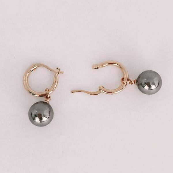 18K Gold Plated Moon Drops Pearl Bead Hoop Earrings In Four Colors For Woman