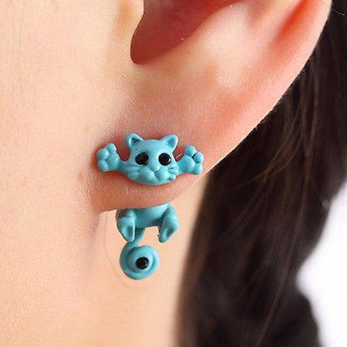 Cool Cat Two Piece Moving Earrings