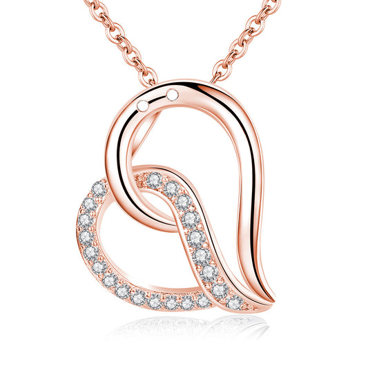 Gold Plated Sentimental Heart CZ Pendant Necklace for Women