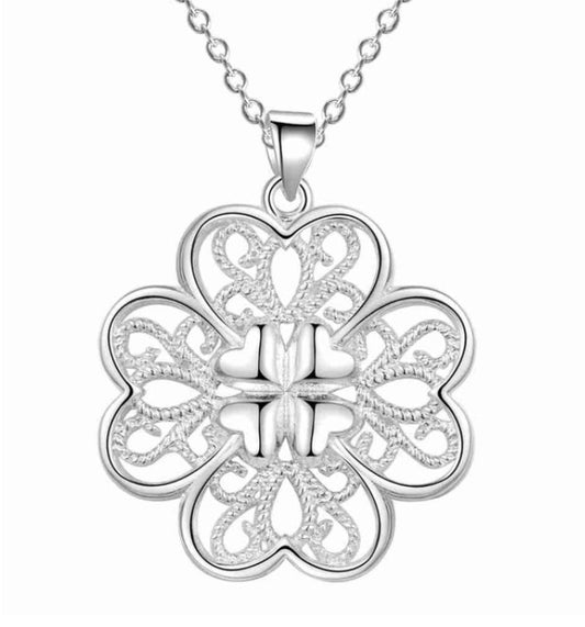 Celtic Hearts Silver Necklace