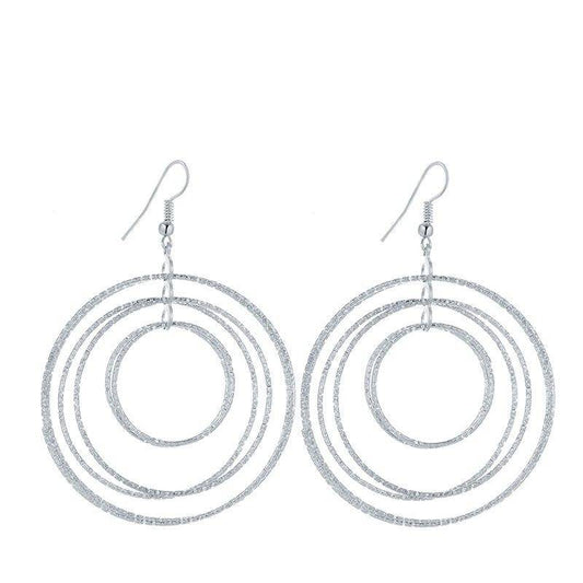 Dangling Circles Earrings in Gold or Silver for Women