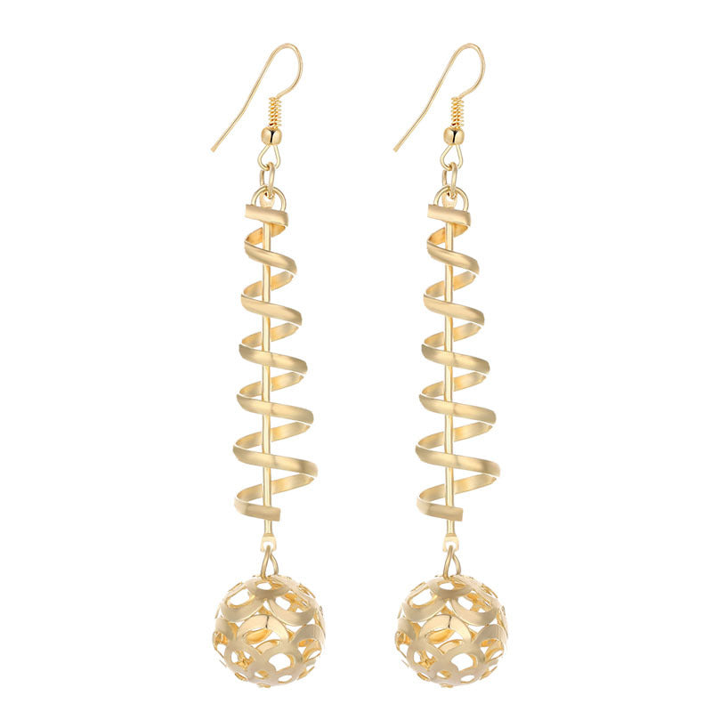 Swirly Dangling Spheres Earrings for Women