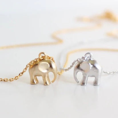 14K Gold Tiniest Elephant Pendant Necklace for Woman