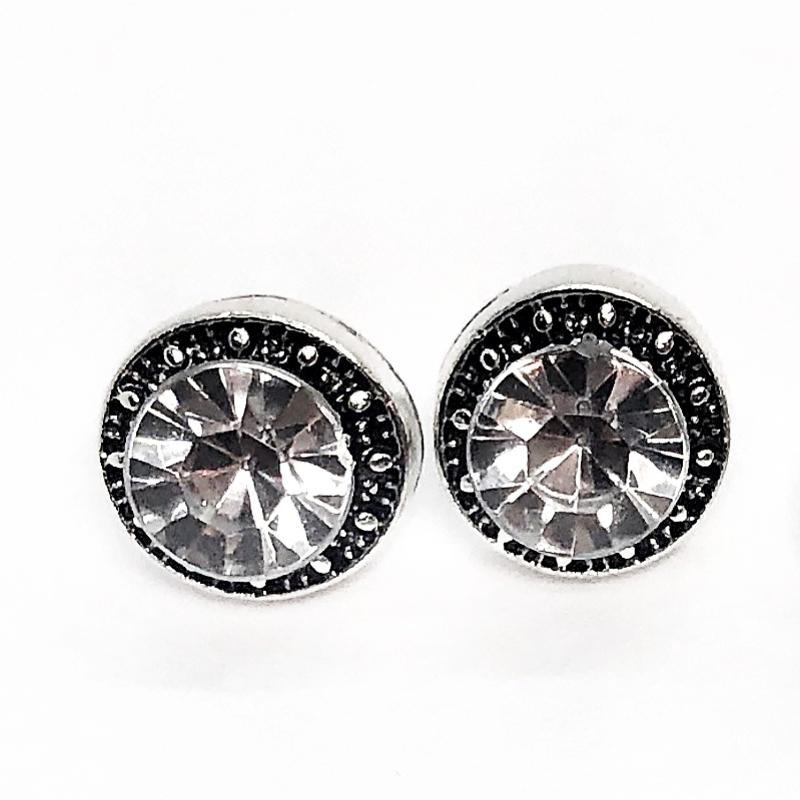 Marcasite Zirconia Halo Stud Earrings for Woman