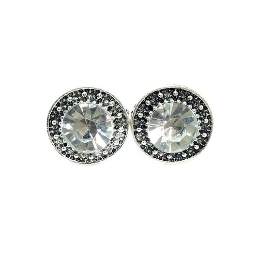 Milgrain Zirconia Halo Stud Earrings for Women