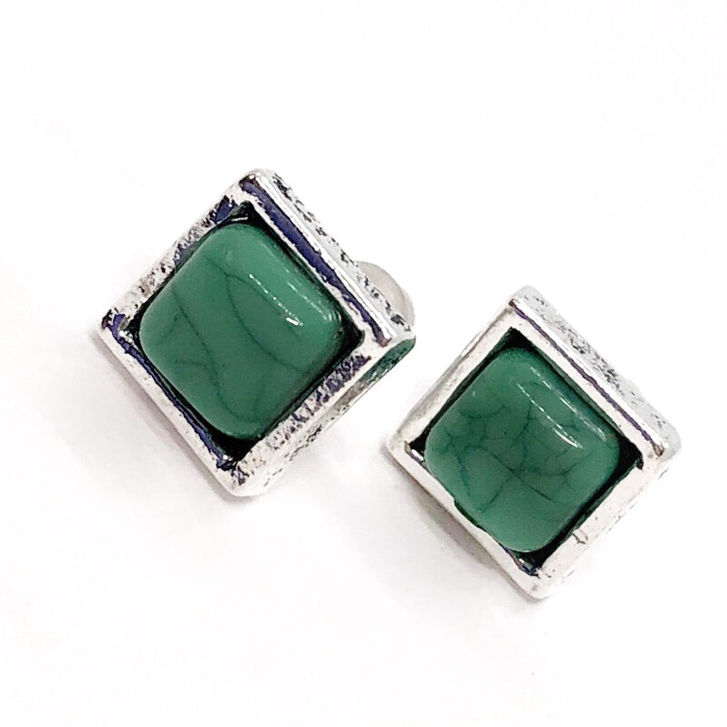 Bohemia Turquoise Square Stud Earrings