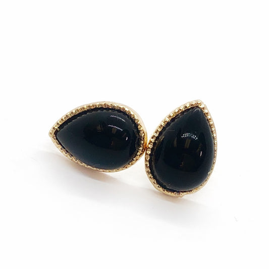 Pearlescence Black Teardrop Stud Earrings