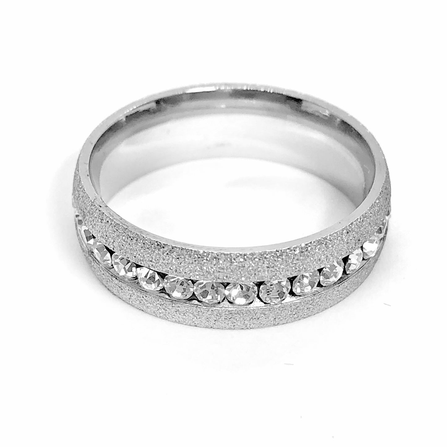 Silver and White Channel Set CZ Eternity Ring