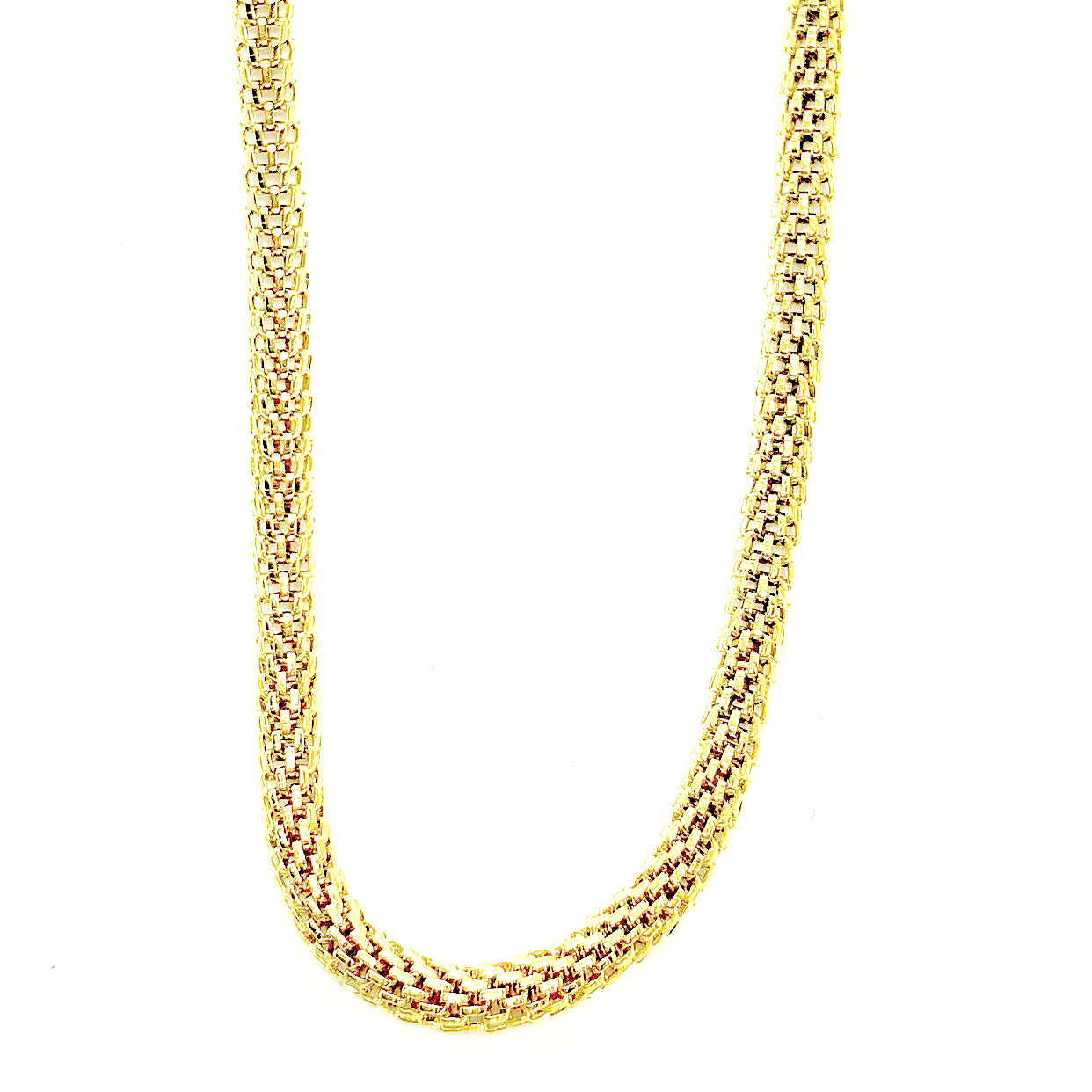 ON SALE - 18 inch 18K Gold Plated Hollow Mesh Stainless Steel Chain