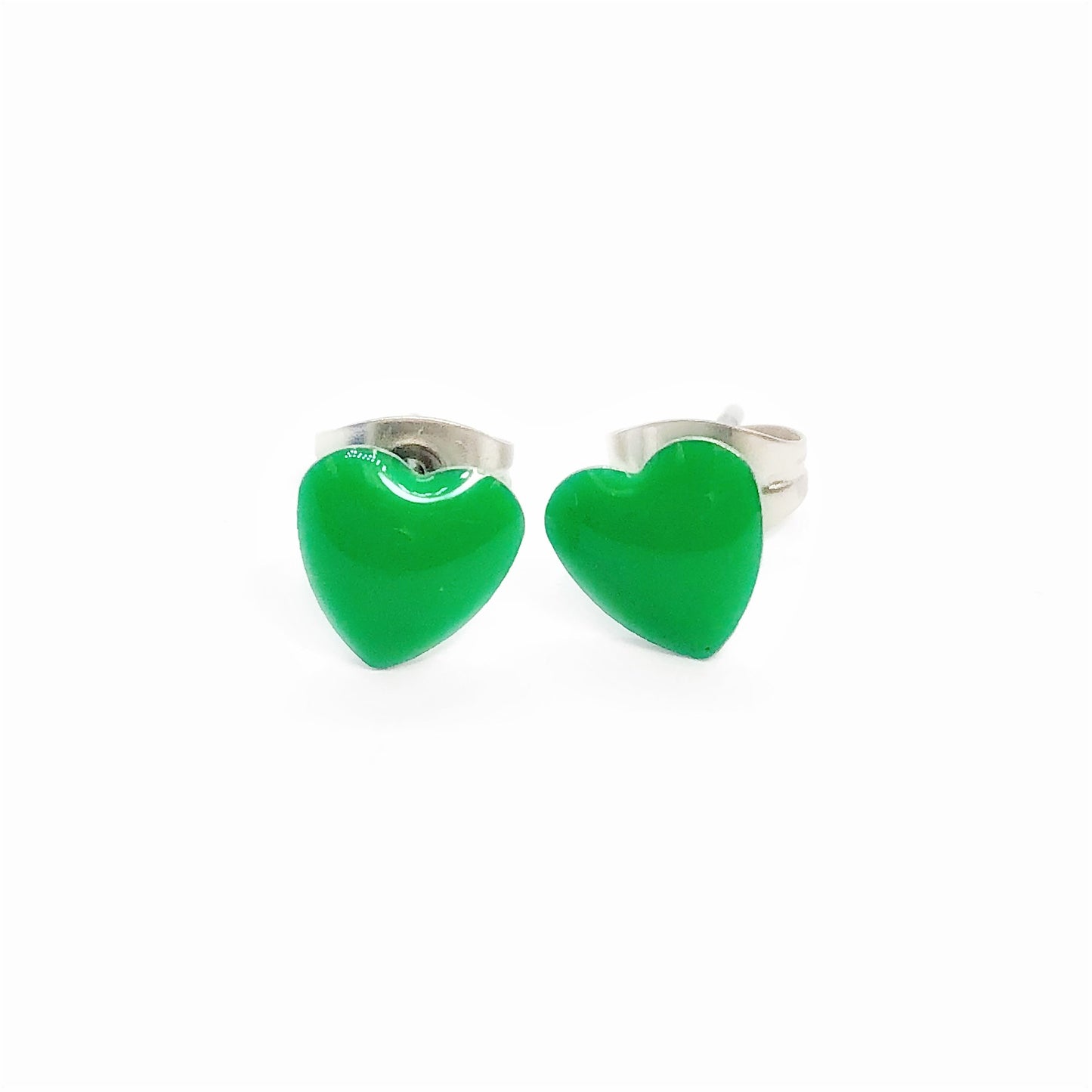 Hearts Enamel Stainless Steel Studs for Girls or Woman, Choose Your Color