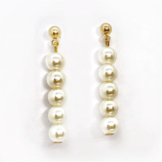 Dangling Pearl Drop Stud Earring