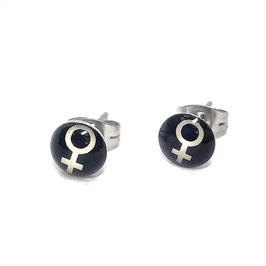 Female Symbol Venus Stainless Steel Studs