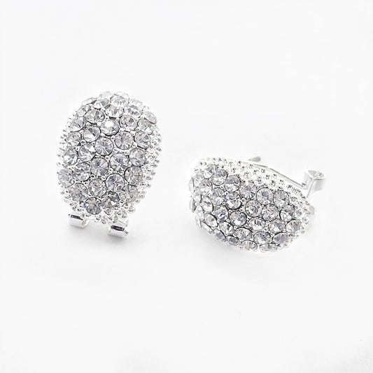 Crystal CZ Encrusted Scoop Clip Earring, Woman Earrings