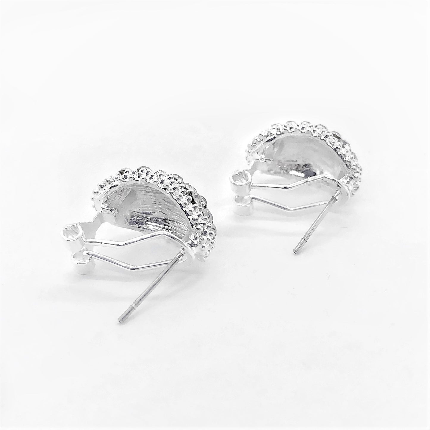 Crystal CZ Encrusted Scoop Clip Earring, Woman Earrings