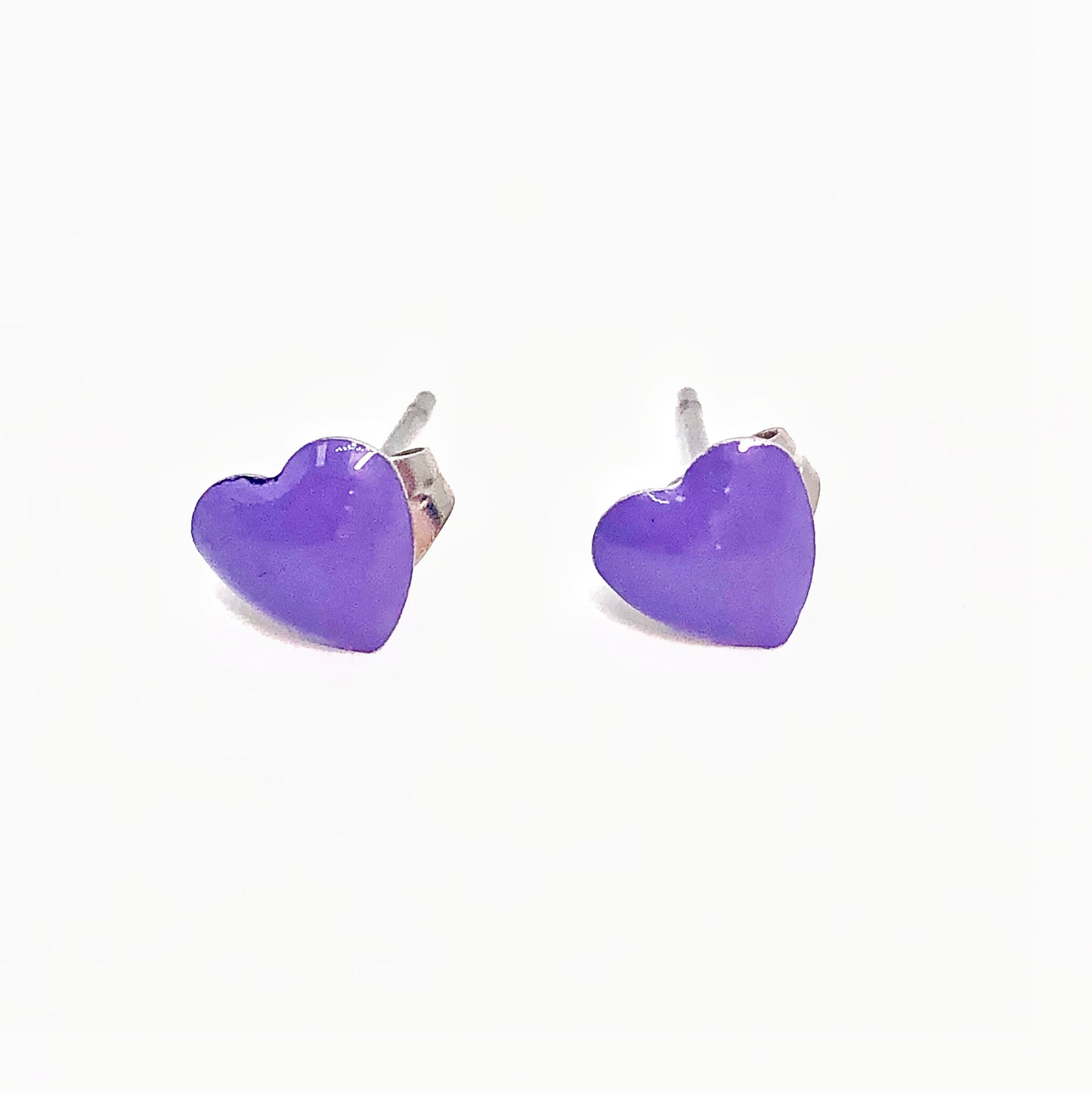 Hearts Enamel Stainless Steel Studs for Girls or Woman, Choose Your Color