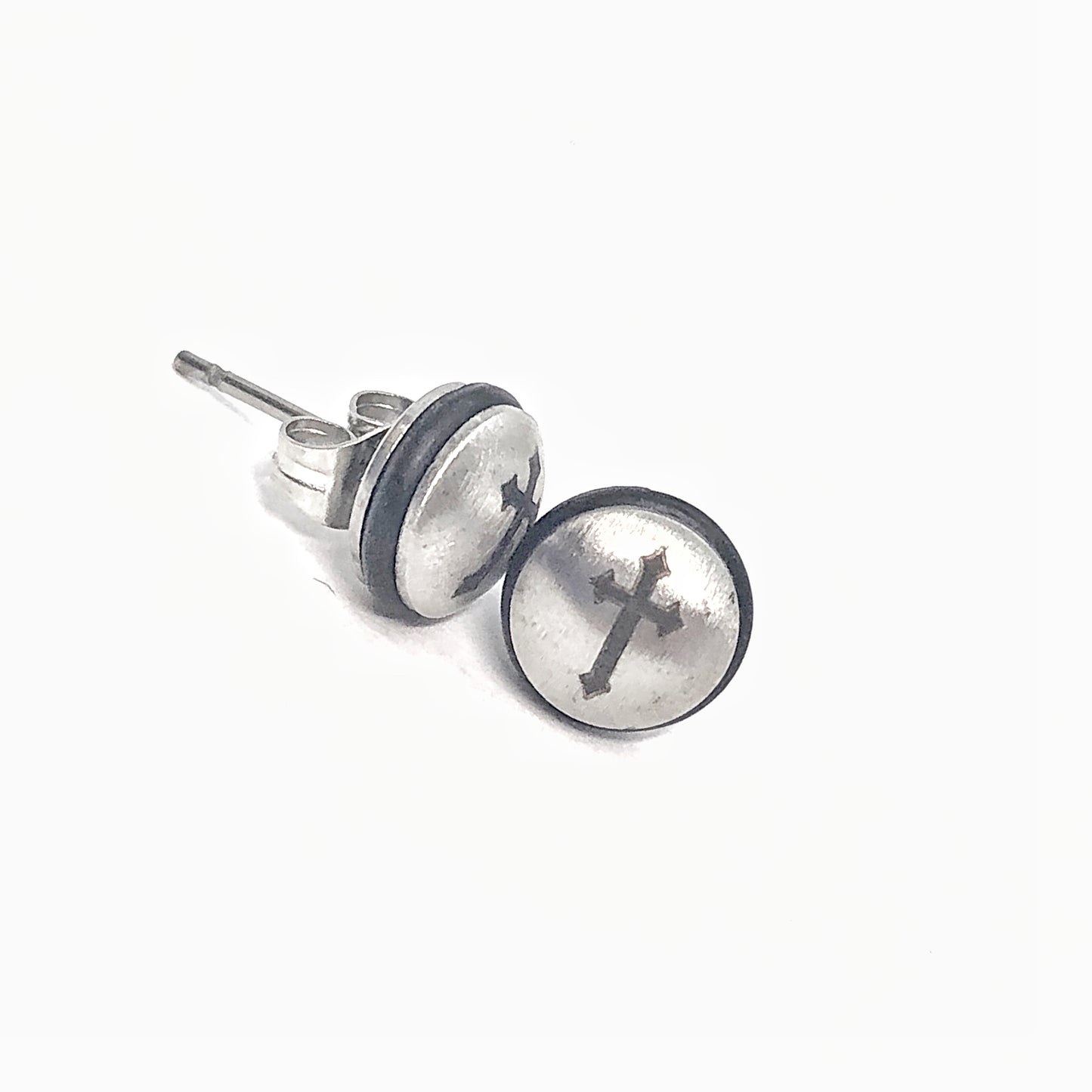 Silver Metal And Rubber Stainless Steel Studs