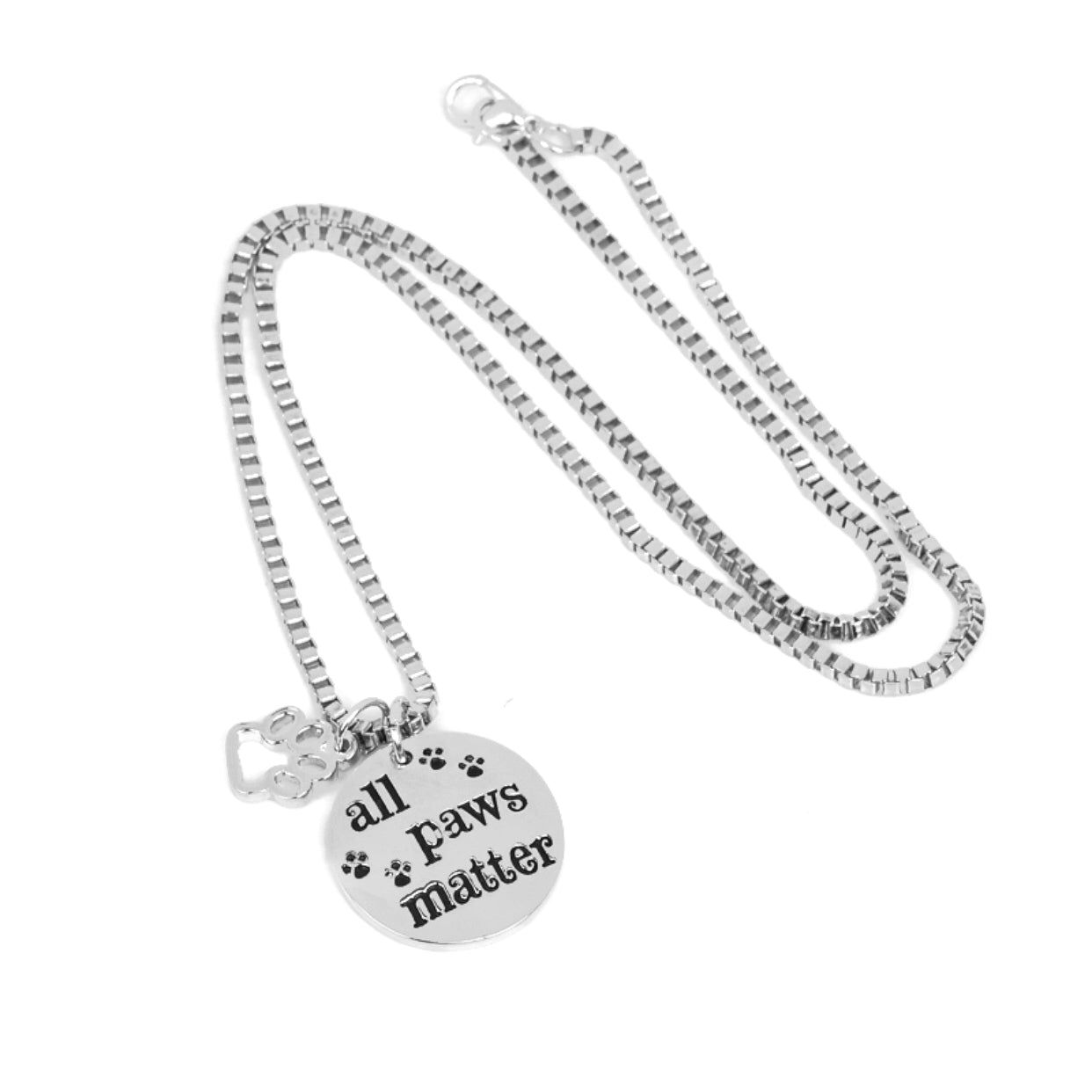 All Paws Matter - Silver Necklace Pendant For Woman