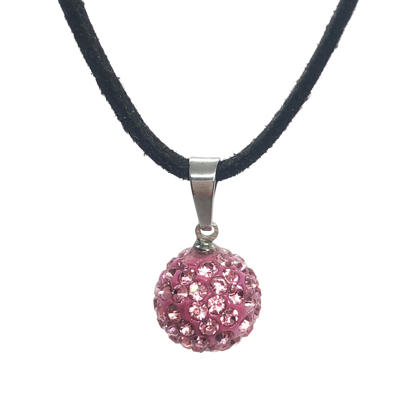 Shamballa Crystals Stainless Steel Pendant Necklace