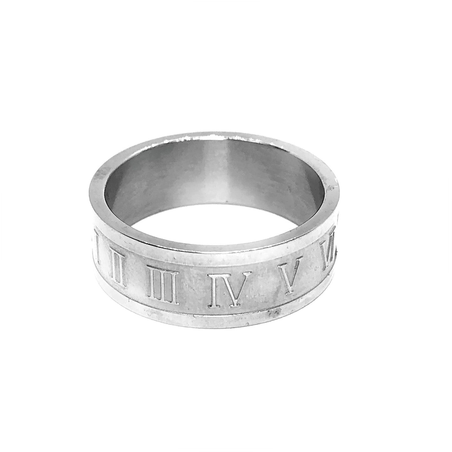 Roman Numeral Stainless Steel Ring