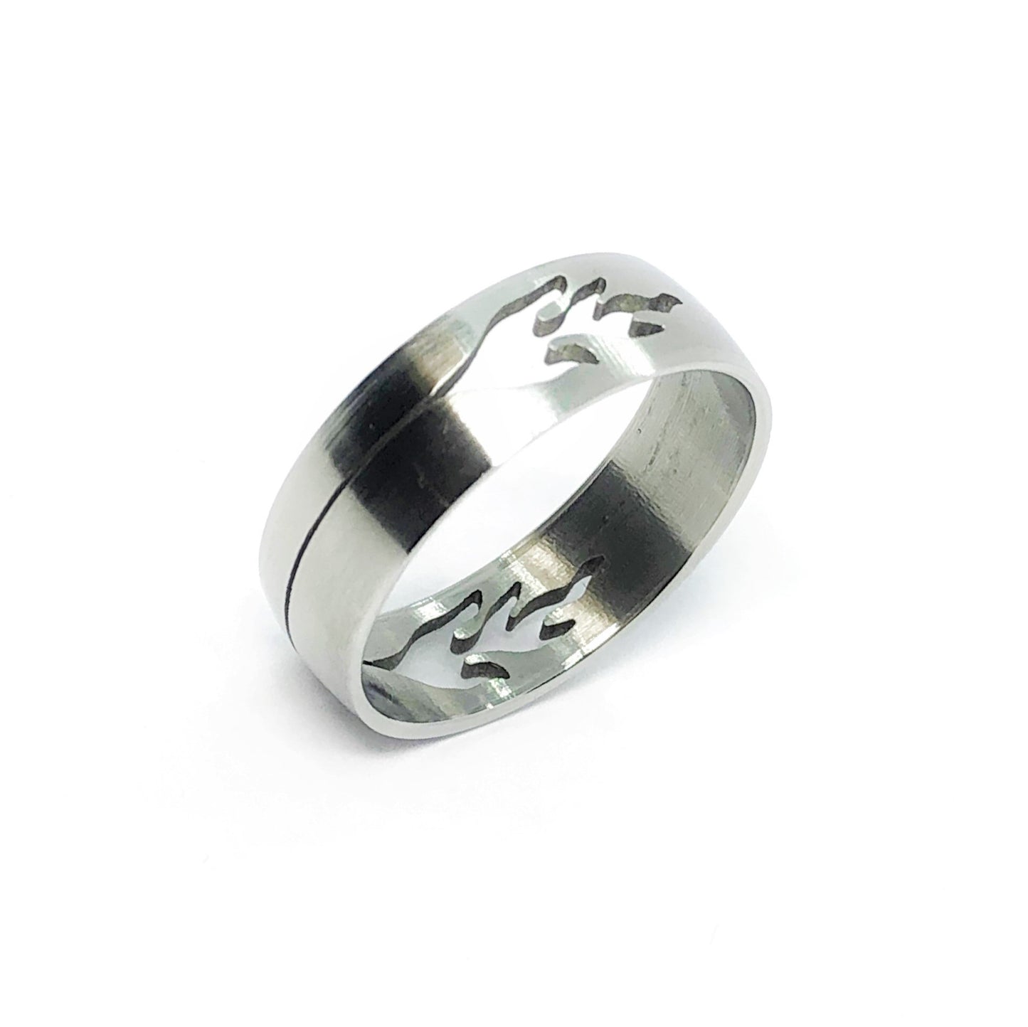 Branch Of Flower Cut Out Stainless Steel Ring