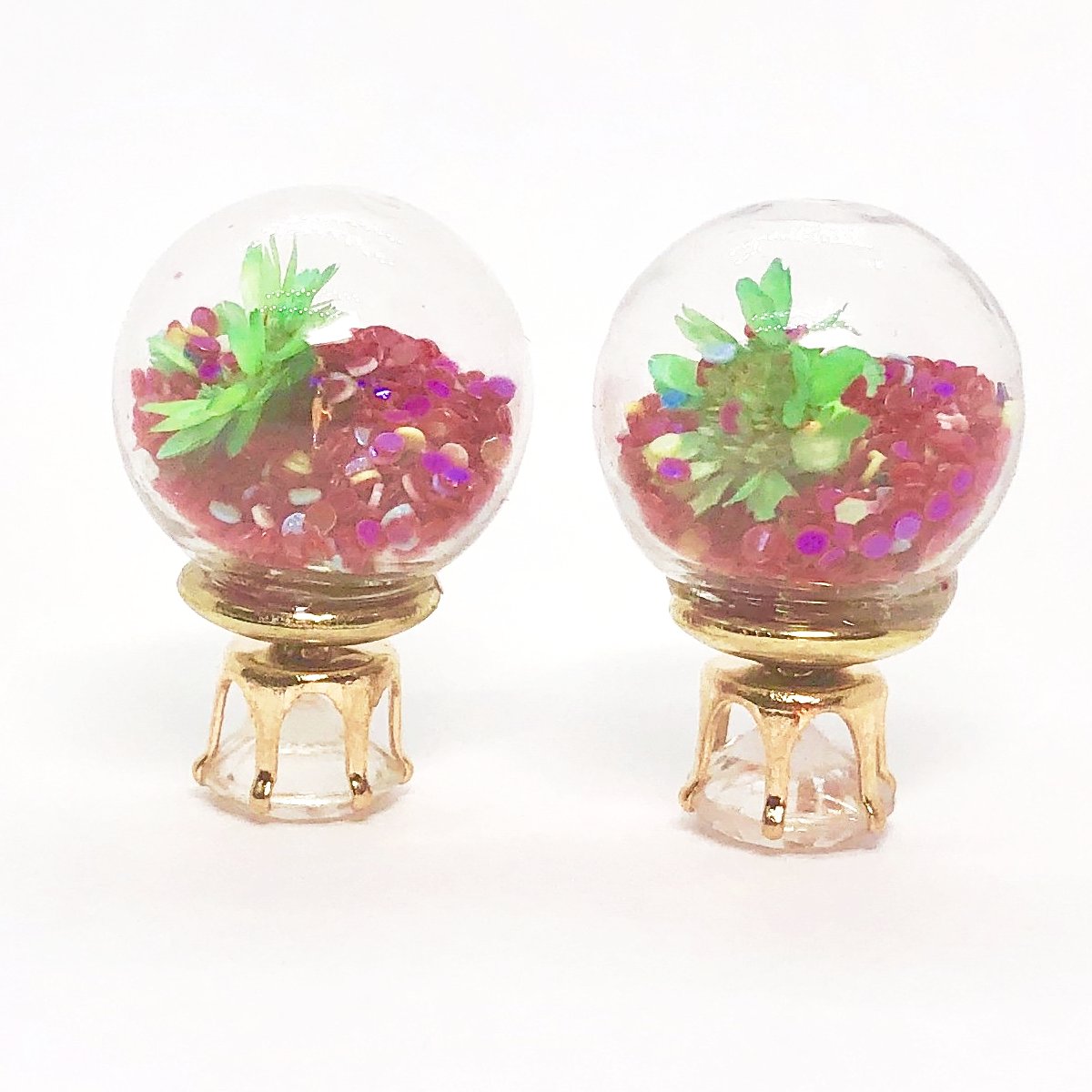 ON SALE - Glitter Globe Ball Front & Back Earrings