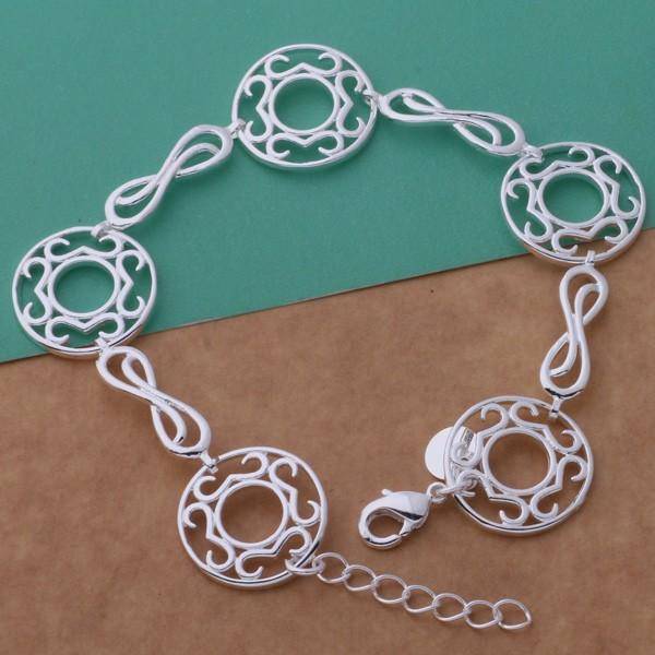 Infinite Medallion Silver Bracelet & Earrings Set