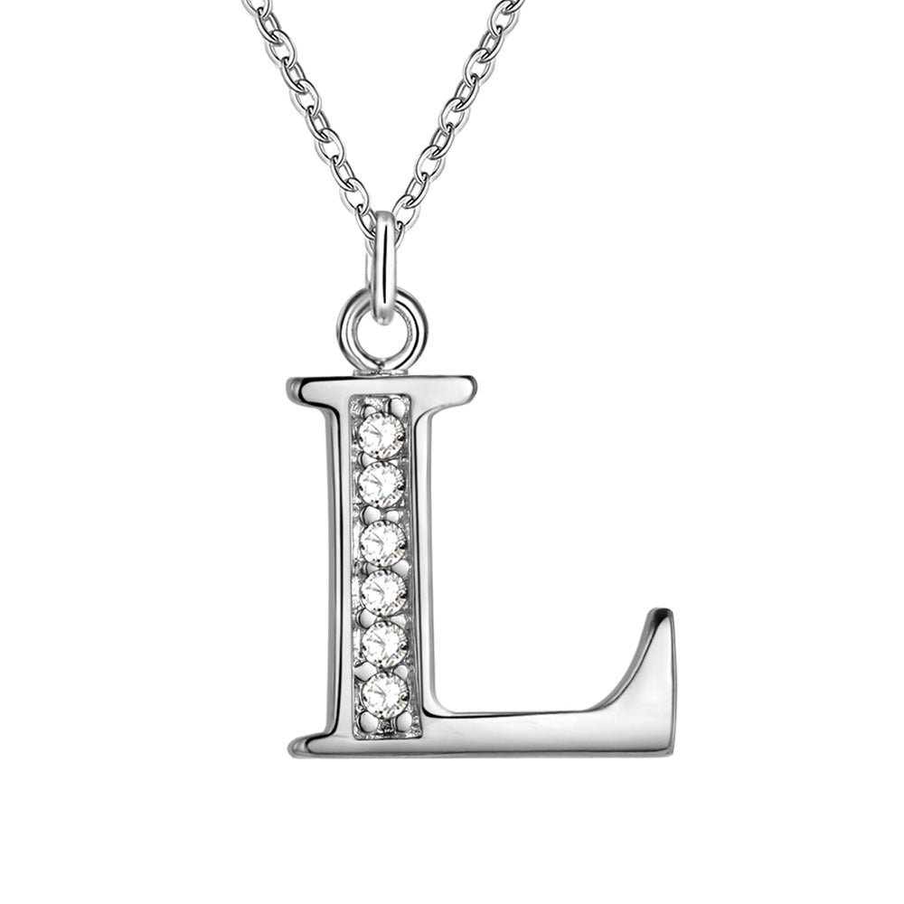 Little Letters CZ Accented Initials Necklace for Women