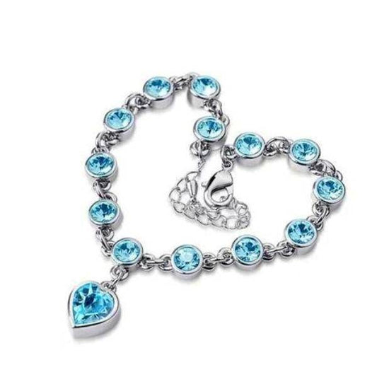 Linked Forever Crystal Heart Charm Bracelet