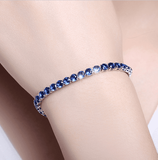 Luxury Blue Swiss CZ Tennis Bracelet for Women Special Occasion Anniversary Holiday Birthday