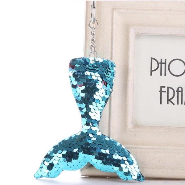 Mermaid Tail Sequin Purse Charm Keychain