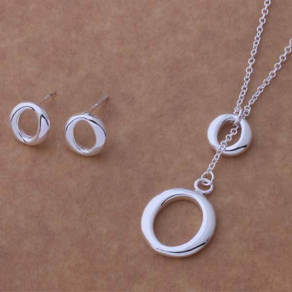 O Yes Silver Necklace & Earrings Set for Women Special Occasion Everyday Wear