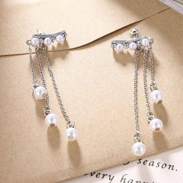 Three Wishes Pearl Tassel Earrings