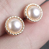 Pearlescence Small Button Stud Earrings