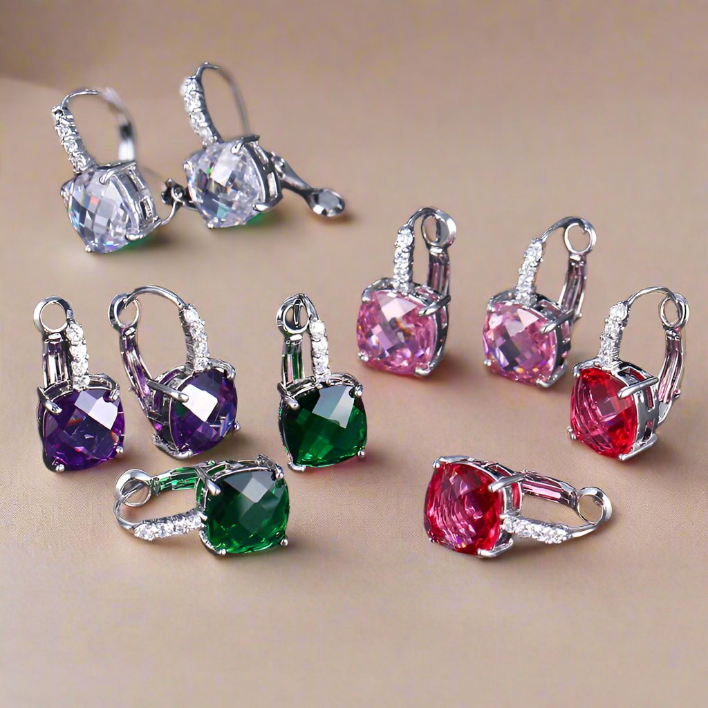 Pure - IOBI Crystals Royal Diamond Drop Earrings