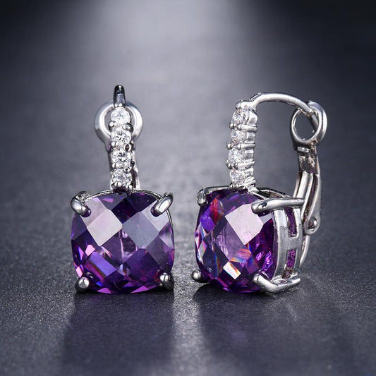 Pure - IOBI Crystals Royal Purple Drop Earrings