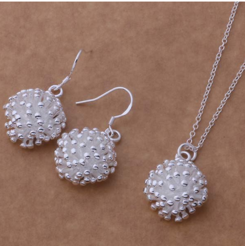 Dandelion Sterling Silver Matching Necklace and Earrings Set