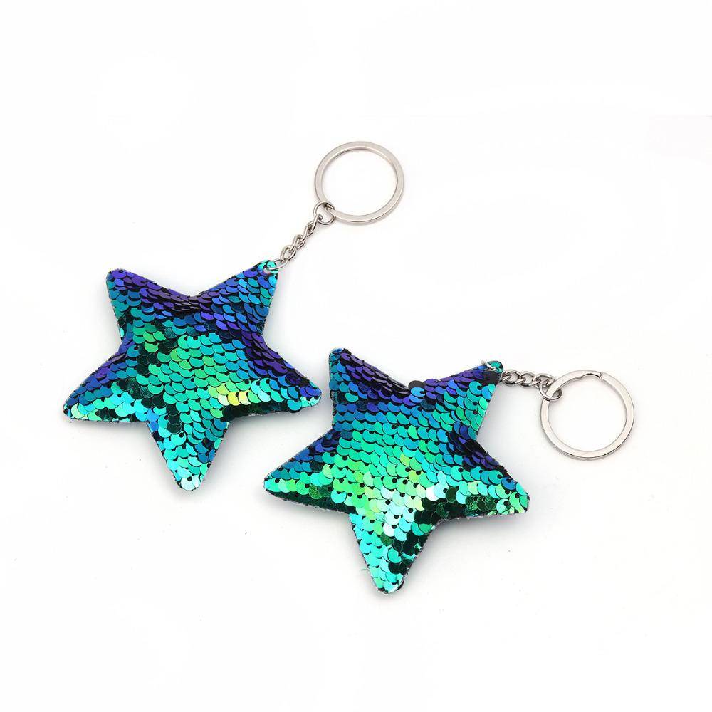 Sequin Star Purse Charm Keychain - In Two Colors