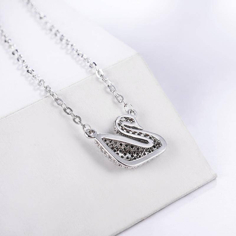 Sparkling Grace Crystal Swan Necklace