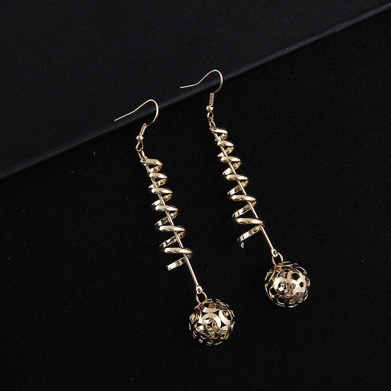 Swirly Dangling Spheres Earrings for Women