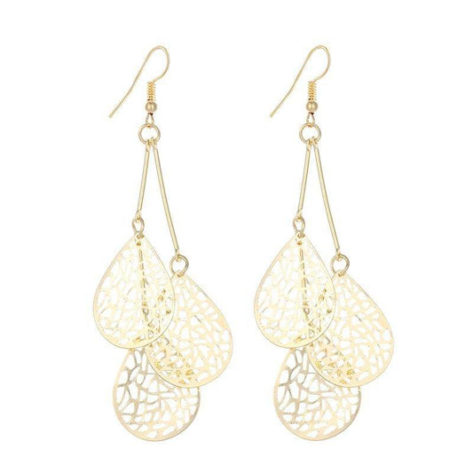 Dangling Mesh Drops Earrings in Gold or Silver for Women