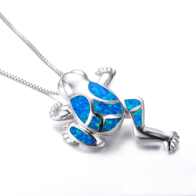 Tree Frog Enamel Pendant Necklace