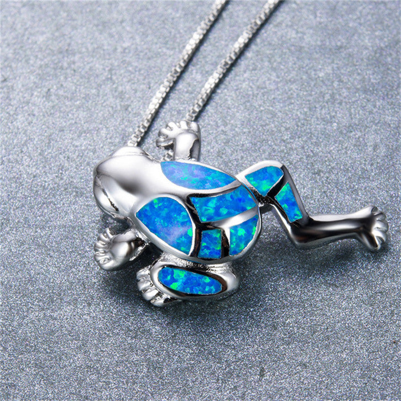 Tree Frog Enamel Pendant Necklace