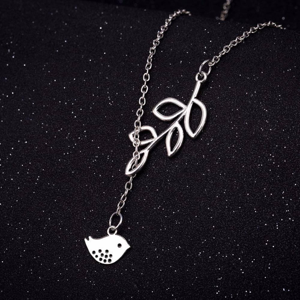 14K White Gold Plated Tweet Birdy Thread Necklace For Woman