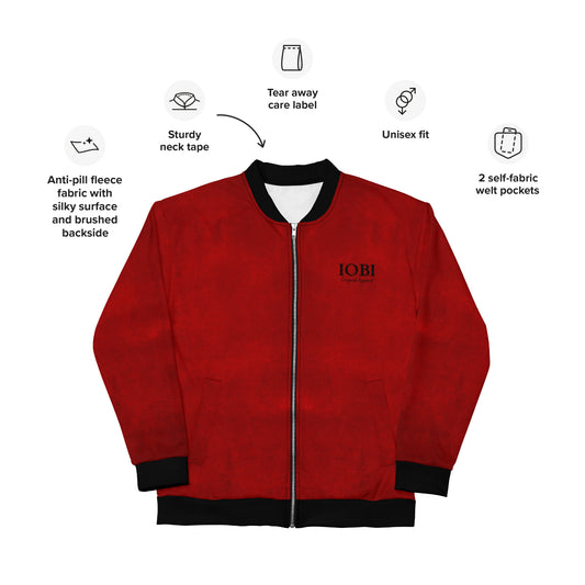 Women Bomber Jacket With Pockets Zipper Premium Quality Red Velvet Design by IOBI Original Apparel