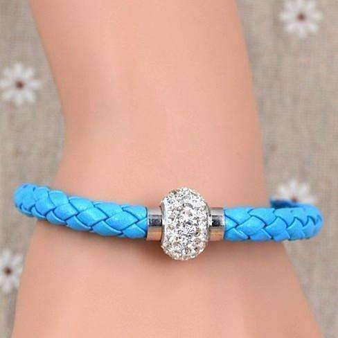 Feshionn IOBI bracelets Aqua ON SALE - French Braid Shamballa Magnetic Bangle Bracelet