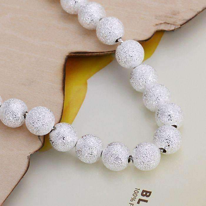 Feshionn IOBI bracelets Frosted Beads Sterling Silver Bracelet